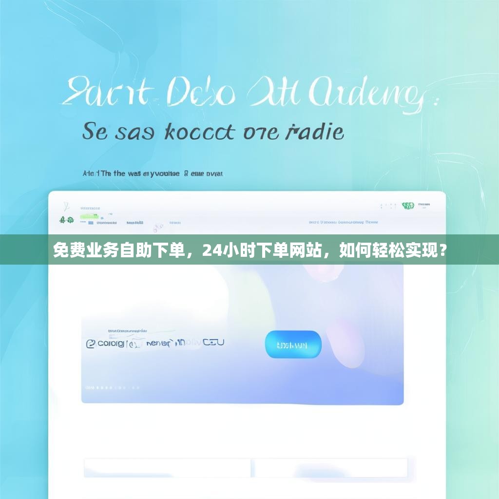 免费业务自助下单，24小时下单网站，如何轻松实现？