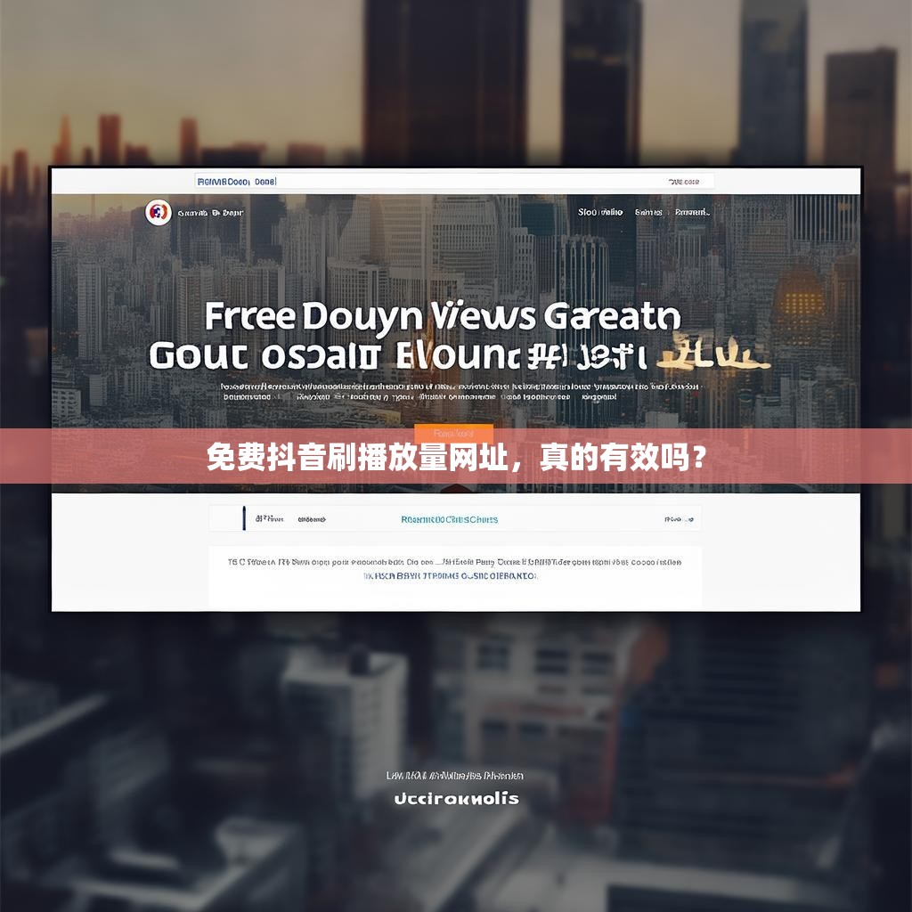 免费抖音刷播放量网址，真的有效吗？